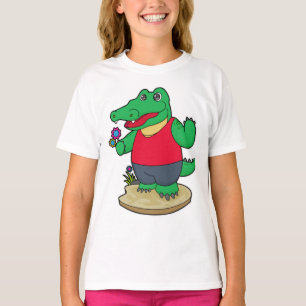 T-shirt Crocodile aux fleurs