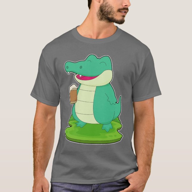 T-shirt Crocodile Beer mug Beer Beer (Devant)