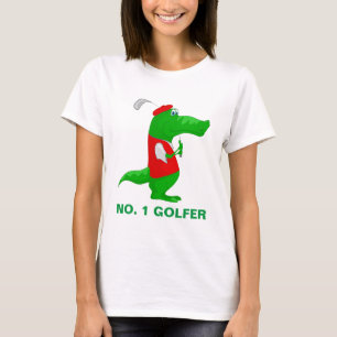 T-shirt Crocodile Cartoon Golfer