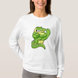T-shirt Crocodile comme Bodybuilder avec de grands Muscles
