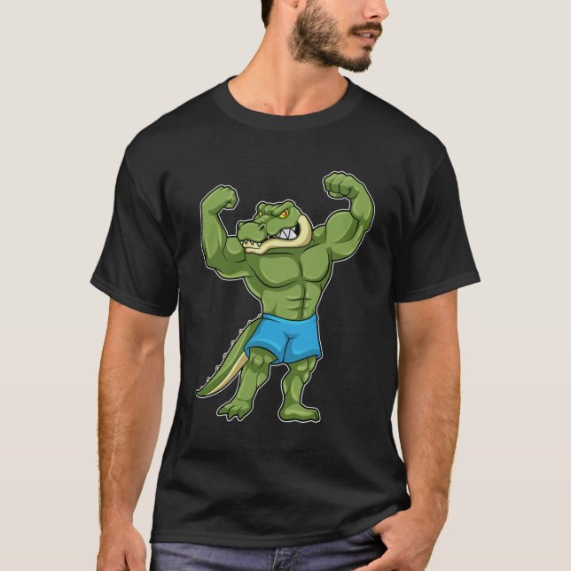 T-shirt Crocodile comme Bodybuilder extrême (Devant)