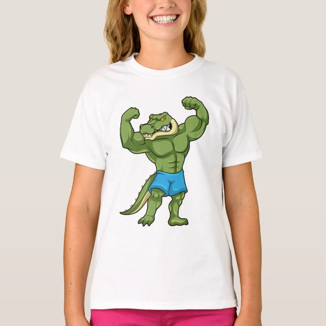 T-shirt Crocodile comme Bodybuilder extrême (Devant)