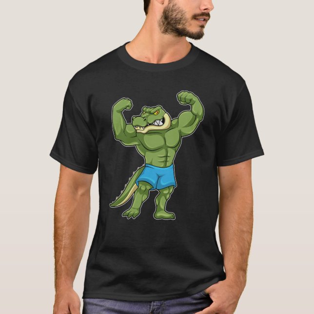 T-shirt Crocodile comme Bodybuilder extrême (Devant)