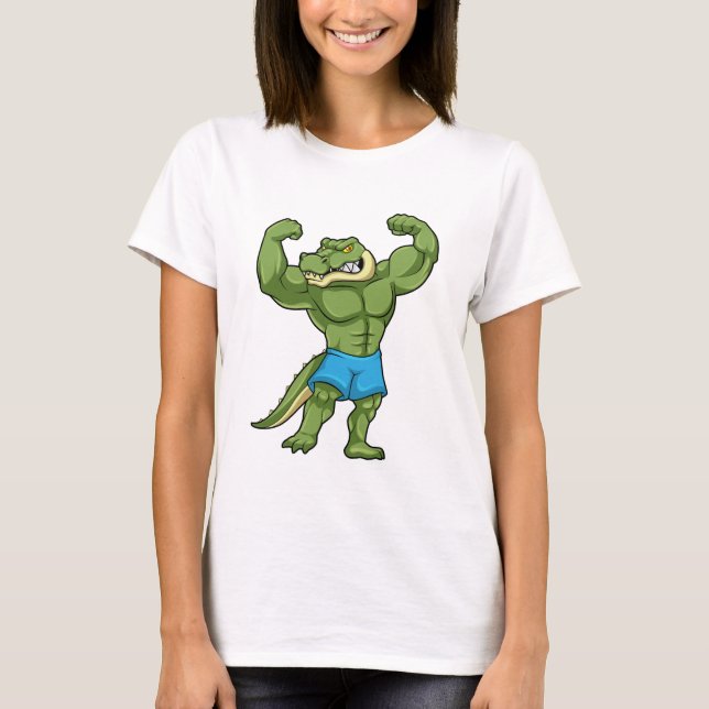 T-shirt Crocodile comme Bodybuilder extrême (Devant)