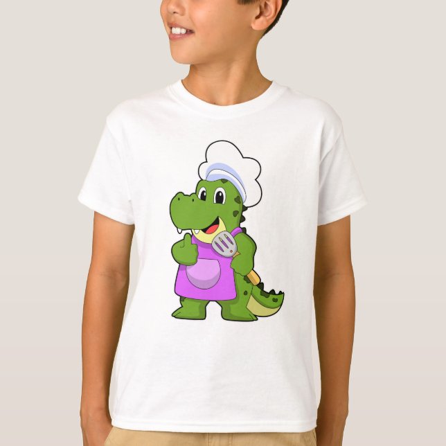 T-shirt Crocodile comme faire cuire avec de la spatule (Devant)