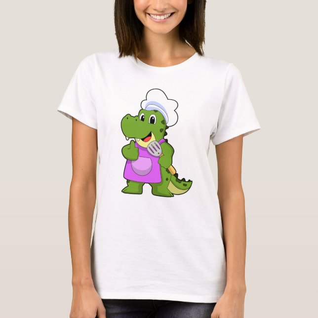 T-shirt Crocodile comme faire cuire avec de la spatule (Devant)