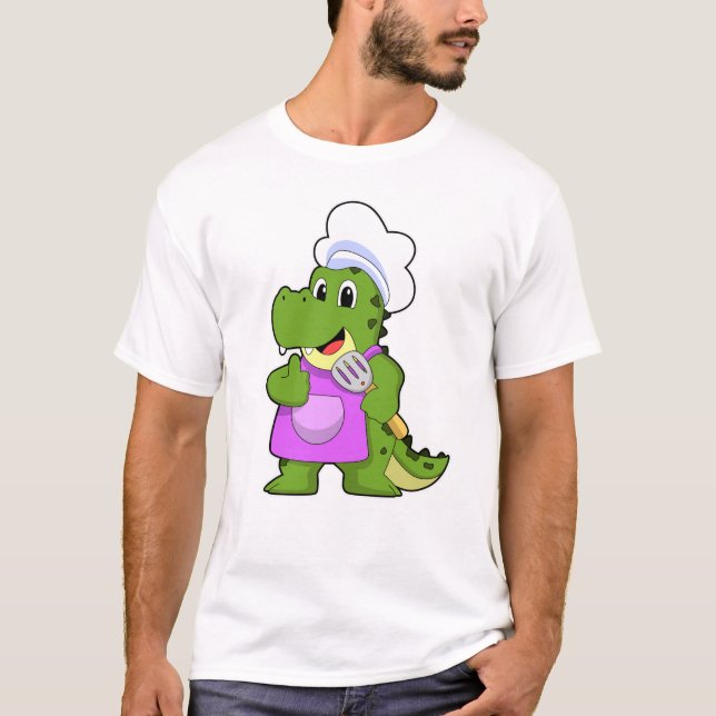 T-shirt Crocodile comme faire cuire avec de la spatule (Devant)