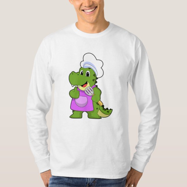 T-shirt Crocodile comme faire cuire avec de la spatule (Devant)