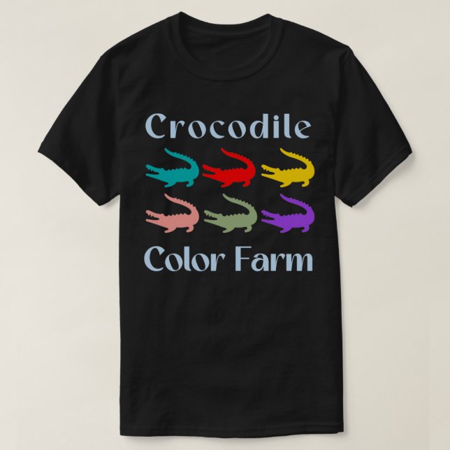 T-shirt Crocodile Couleur ferme coucher de soleil design V (Design devant)