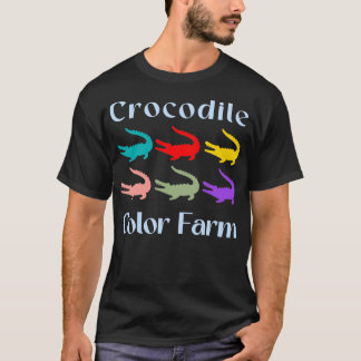 T-shirt Crocodile Couleur ferme coucher de soleil design V