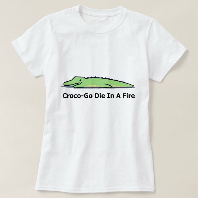 t-shirt crocodile, croco va mourir dans un incendi (Design devant)