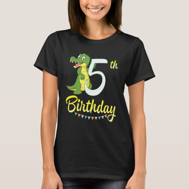 T-shirt Crocodile Danser Joyeux 5e anniversaire Pour Moi V (Devant)