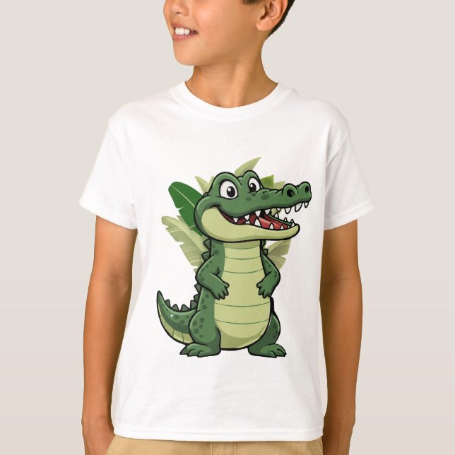 T-shirt Crocodile de dessin animé mignon (Devant)