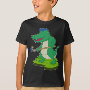 T-shirt Crocodile de hockey sur gazon bâton de hockey