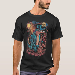 T-shirt Crocodile de jazz au club