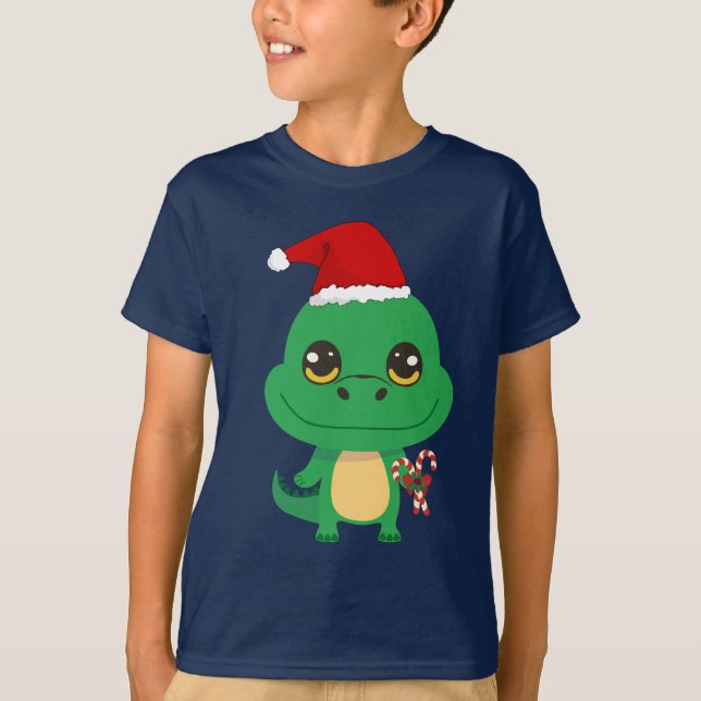 T-shirt Crocodile de Noël mignon (Devant)