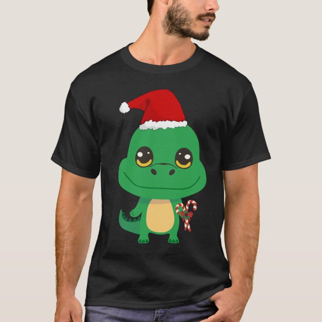 T-shirt Crocodile de Noël mignon (Devant)