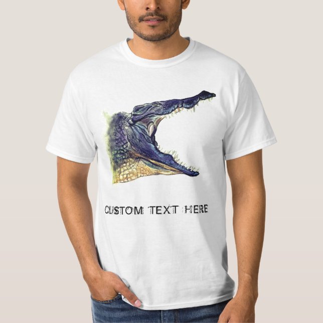 T-shirt Crocodile - Dessin animal - Ajouter votre texte /  (Devant)
