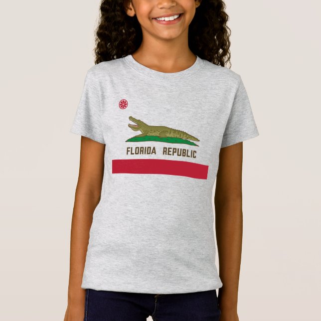 T-Shirt Crocodile du drapeau de la République de Floride (Devant)
