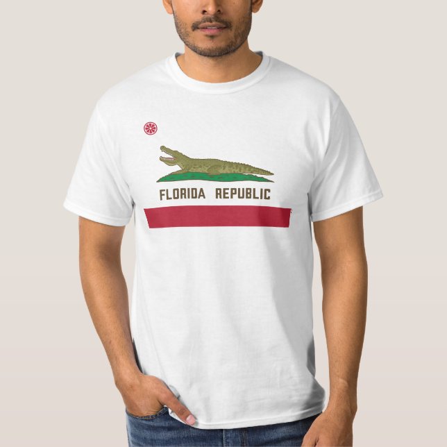 T-shirt Crocodile du drapeau de la République de Floride (Devant)