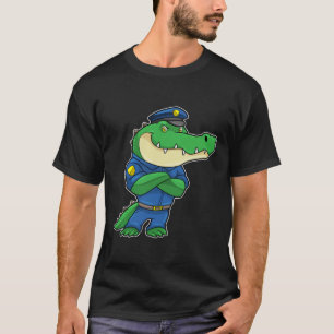 T-shirt Crocodile en tant qu'officier de police en uniform