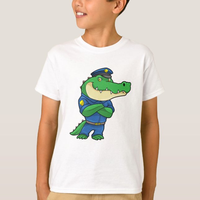 T-shirt Crocodile en tant qu'officier de police en uniform (Devant)