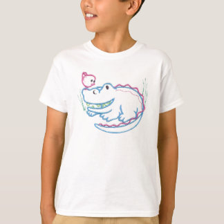 T-shirt Crocodile et oiseau heureux
