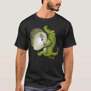 T-shirt Crocodile jouant Marching Band Bass Drum