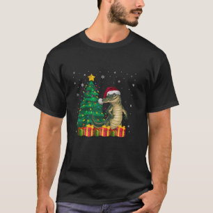 T-shirt Crocodile moche Santa Hat feux d'arbre de Noël Paj