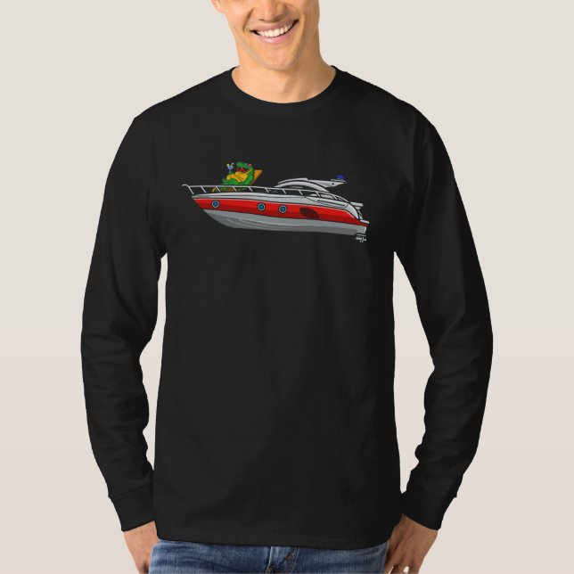 T-shirt Crocodile on a yacht captain sailing boat (Devant)