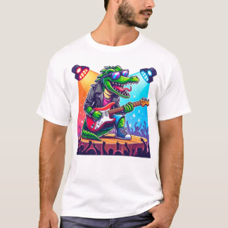 T-shirt Crocodile rockstar l'art cool