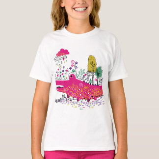 T-shirt Crocodile Sauvage Art Dessin à la Main
