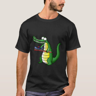 T-shirt Crocodile souriant et drôle brossant ses dents Swe