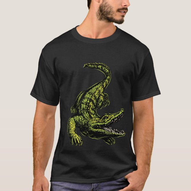 T-shirt Crocodile vintage classique (Devant)