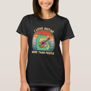 T-shirt Crocodile Vintage J'aime la guitare plus que les g
