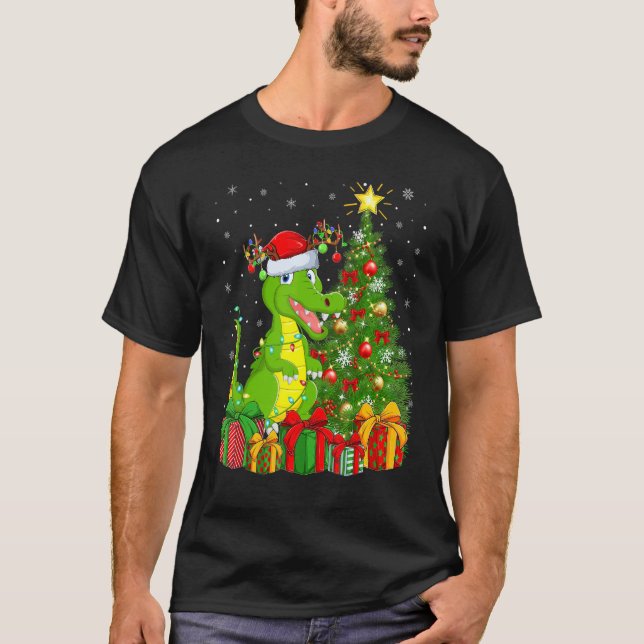 T-shirt Crocodile   Xmas Holiday Santa Crocodile Christmas (Devant)