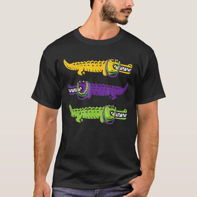 T-shirt Crocodiles Aligator Louisiana Mardi Gras Femmes Ho (Devant)