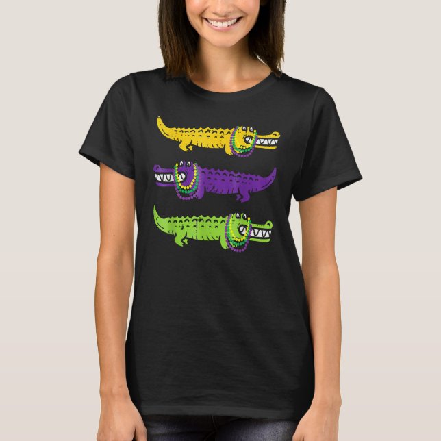 T-shirt Crocodiles Alligator Louisiana Mardi Gras Party Bo (Devant)