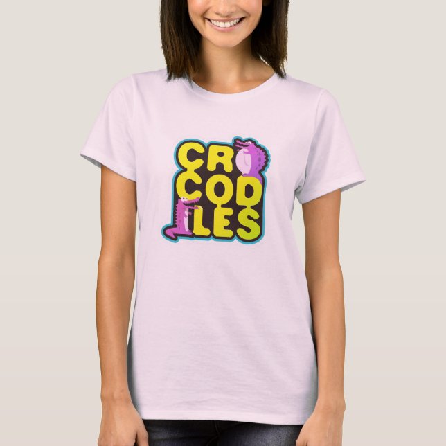 T-shirt Crocodiles avec deux crocs heureux - vif (Devant)