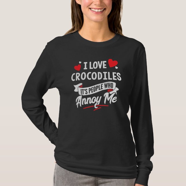 T-shirt Crocodiles Design - I Love Crocodiles (Devant)