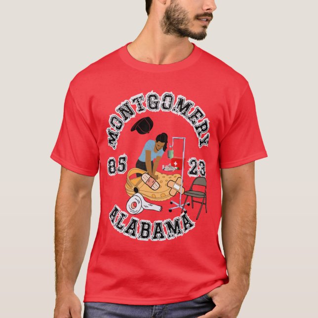 T-shirt CROCS CPR INFIRMIÈRE Rixe Montgomery Alabama Tea P (Devant)
