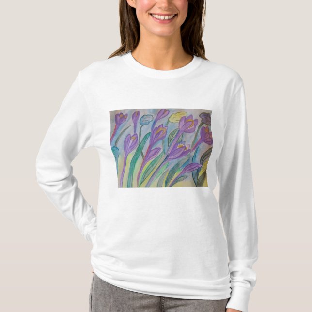 T-shirt Crocus de printemps Abstrait (Devant)