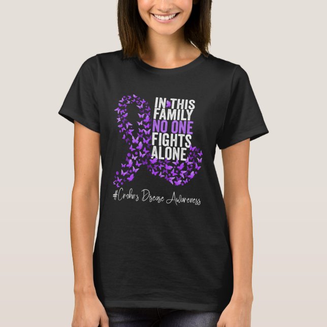 T-shirt Crohn's Disease Awareness Month Purple Ribbon (Devant)