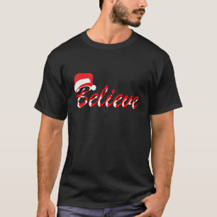 T-shirt Croire au Père Noël Graphique de lettre de Noël