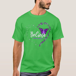 T-shirt Croire au Ruban Violet du Cœur pour la Sensibilisa