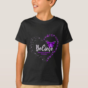 T-shirt Croire cœur ruban violet Alzheimer et cerveau