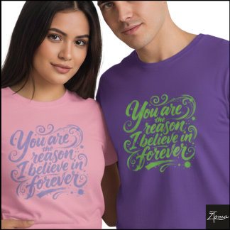 T-shirt Croire en Forever Brush Script Grunge