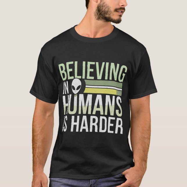 T-shirt Croire en l'humanité est plus dur (Devant)