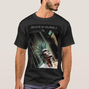 T-shirt Croire en soi-même. Hybride humain dans le futur