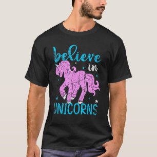 T-shirt Croire En Unicorns Cute Unicorn Vintage